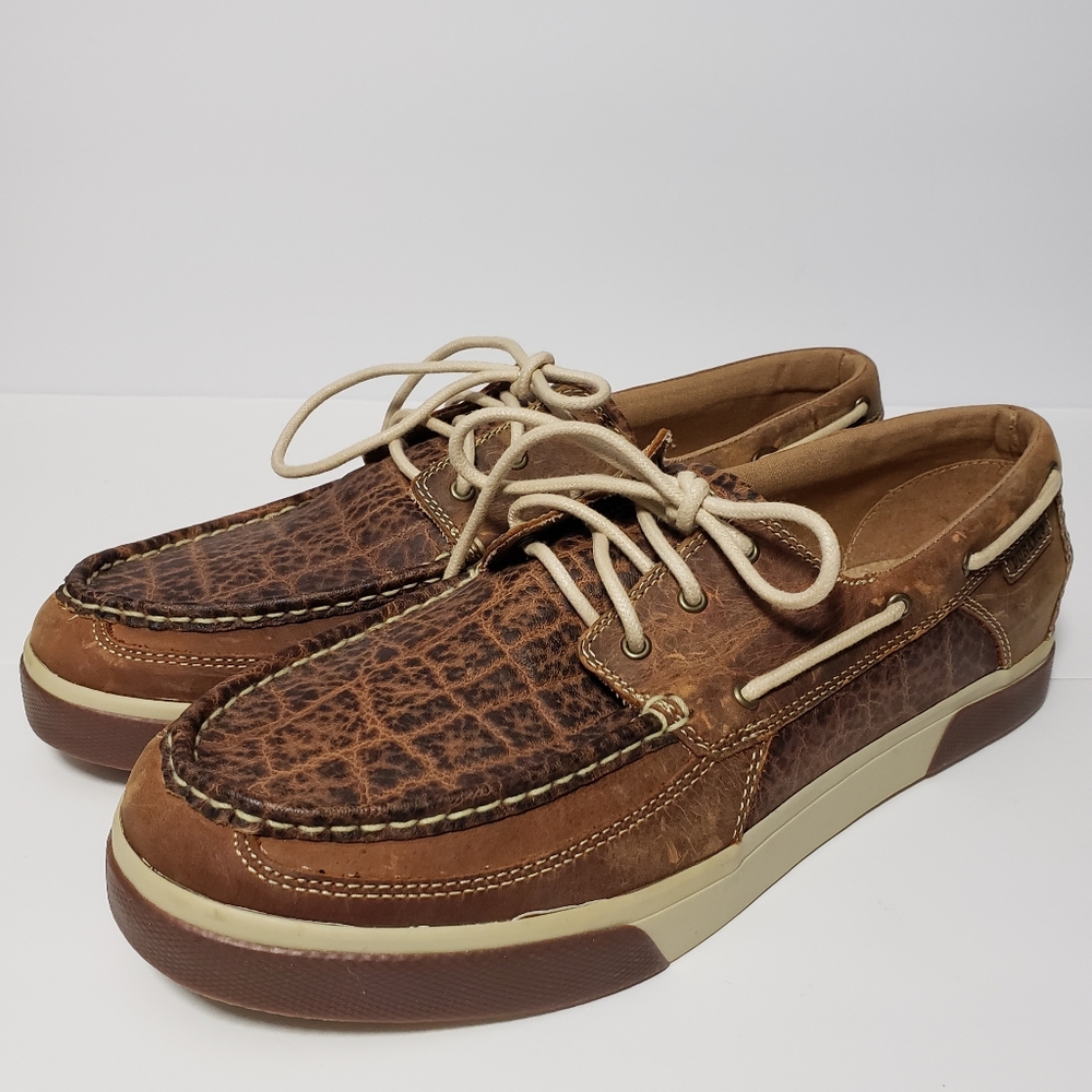 Durango Music City Men's Western Elephant Embossed Leather Boat Shoes‎ Loafers